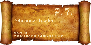 Pohrancz Teodor névjegykártya